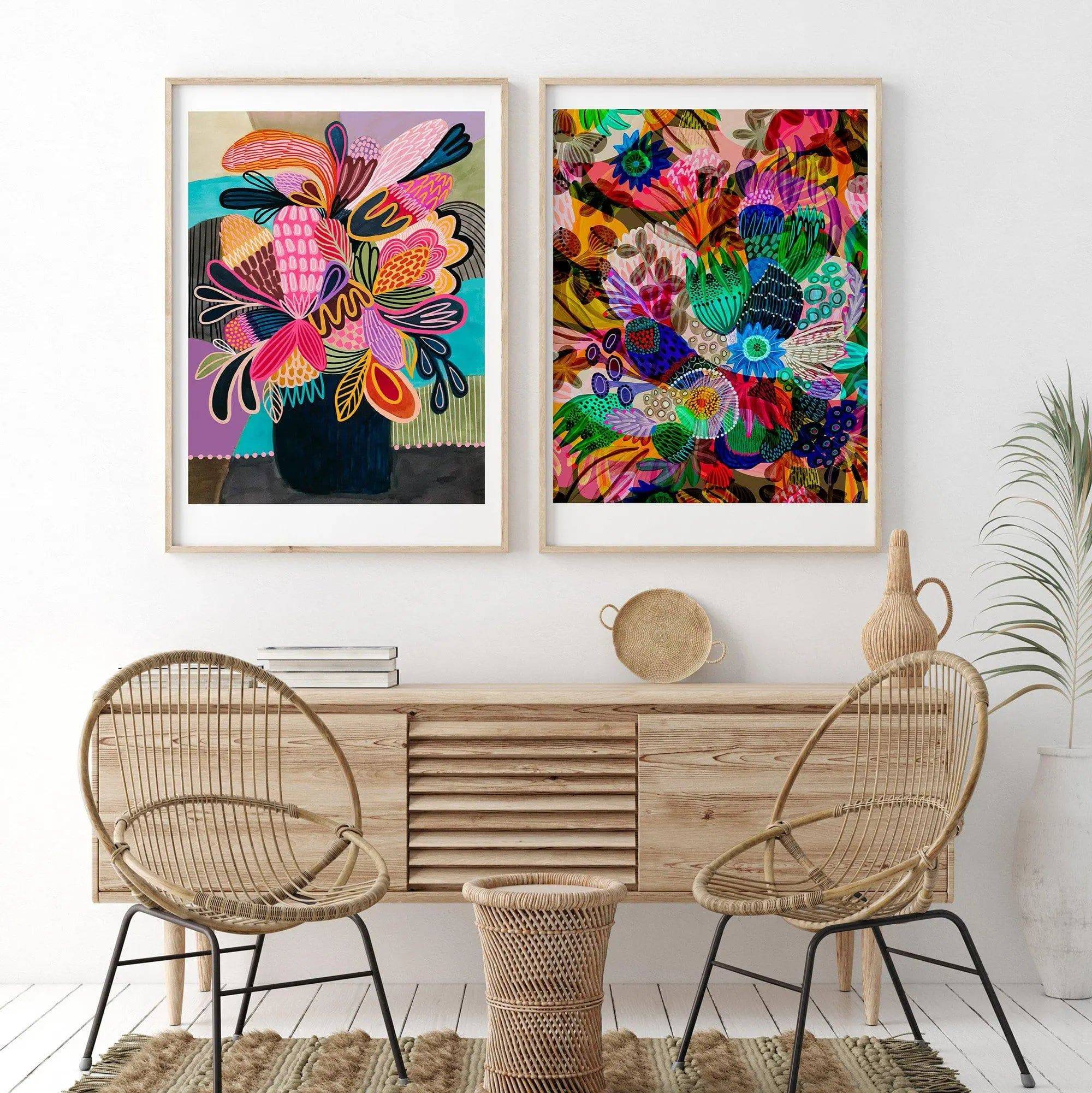 Vibrant Modern Color Pop Wall Art Prints Set - Perfect for Living Room, Bedroom & Office Decor