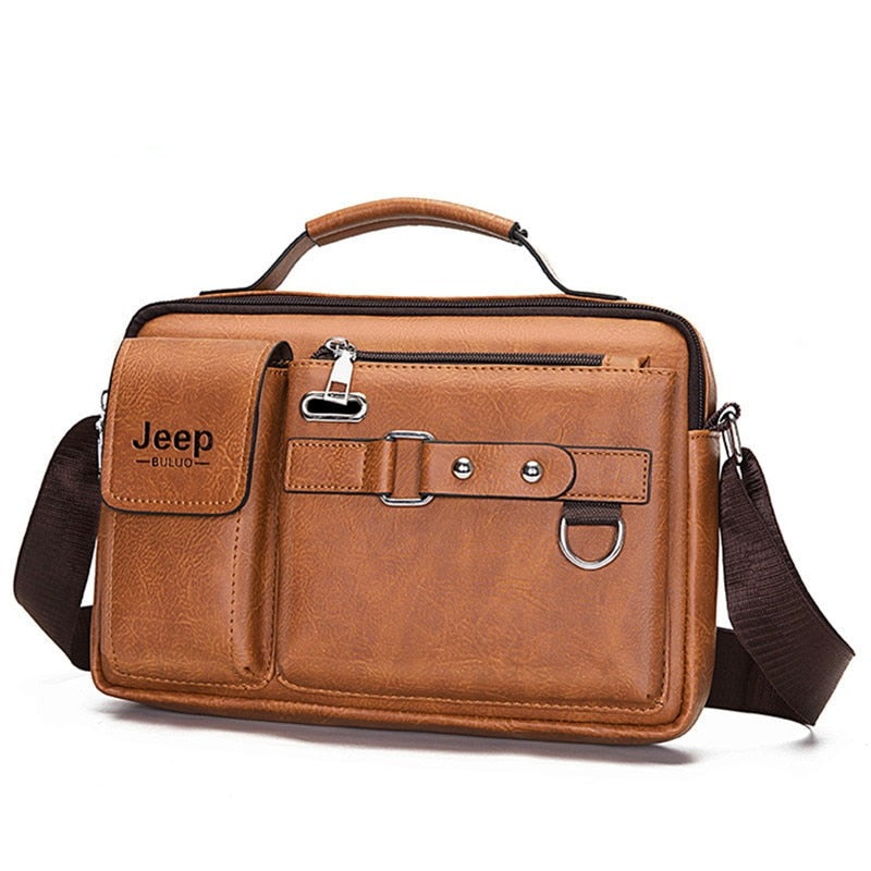 Men's PU Leather Shoulder Bag - Stylish Crossbody Messenger Bag for Work, Travel & Daily Use