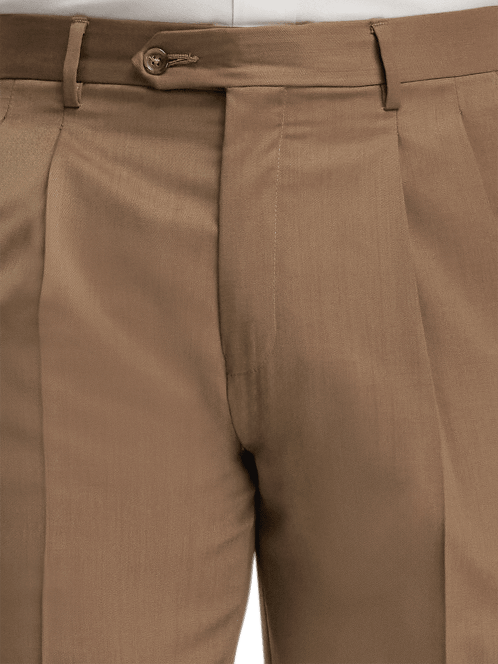 Premium Wool Gabardine Dress Pants for Men - Light Brown Classic Office & Business Casual Trousers