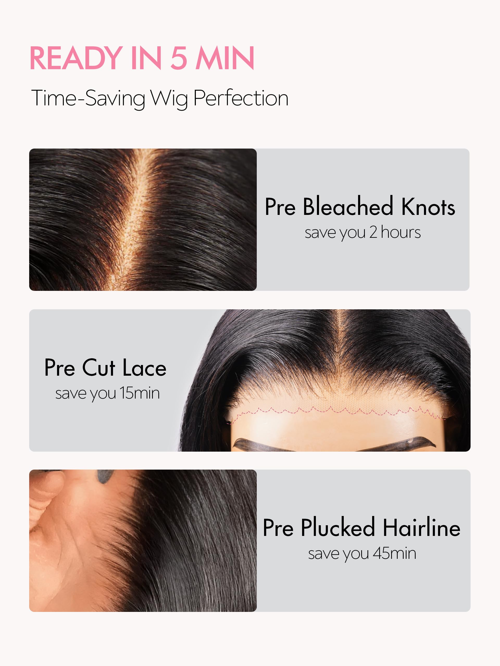 Deep Wave Lace Front Wigs Human Hair 7x5 HD Lace Pre-Plucked Glueless Wigs 200% Density 22inch - Natural Black Women Wigs for Christmas Gifts, Parties & Daily Wear
