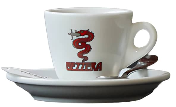 Bezzera Vintage Espresso Cups and Saucers Set of 6 - Classic Italian Coffee Cups for Home, Cafe & Restaurant Use