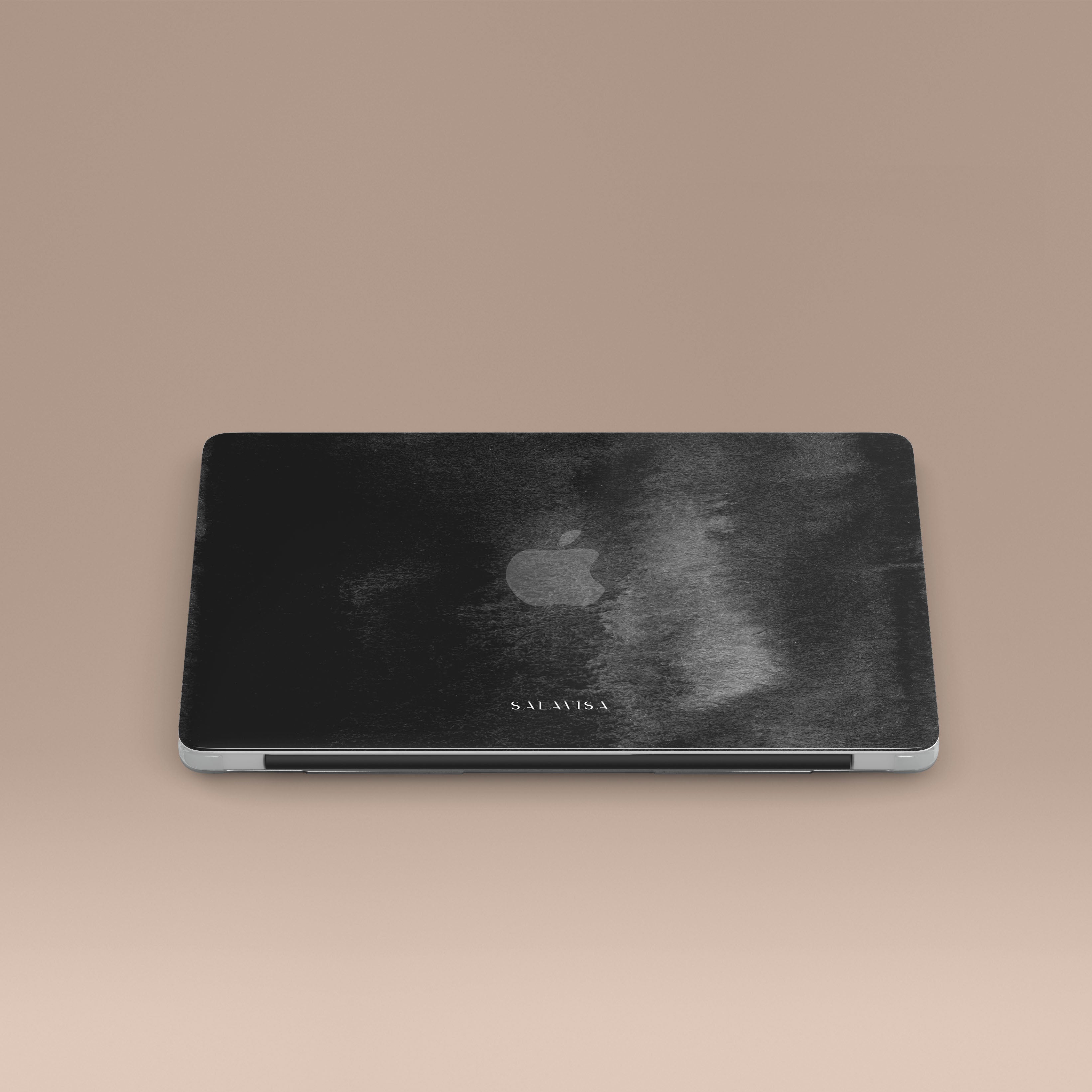 Premium Black Watercolor MacBook Case - Durable Protective Cover for MacBook Air & Pro - Perfect for Work, Travel & Creative Professionals