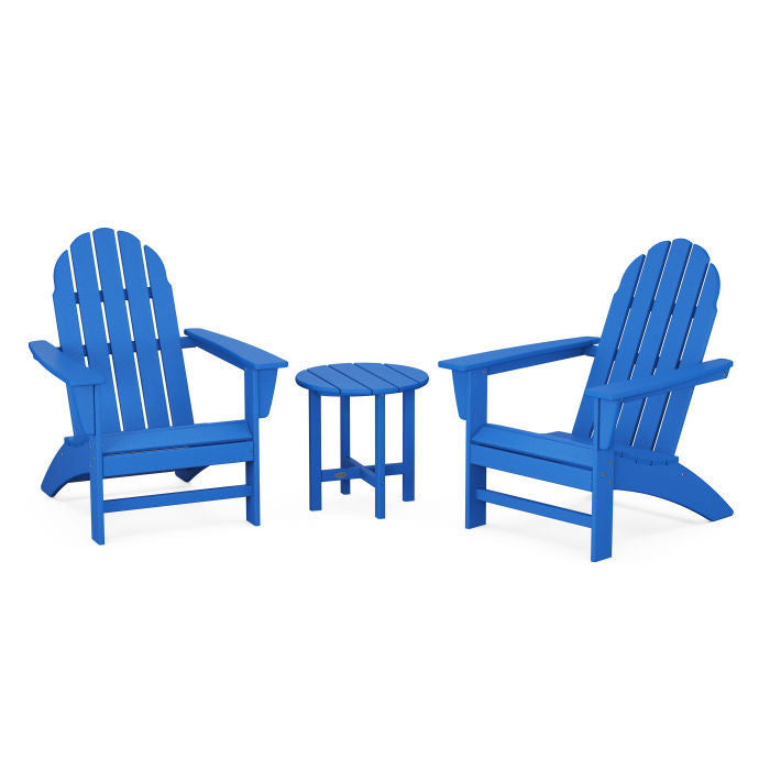 POLYWOOD Vineyard 3-Piece Adirondack Chair Set - Outdoor Patio Furniture for Garden, Poolside & Backyard Relaxation