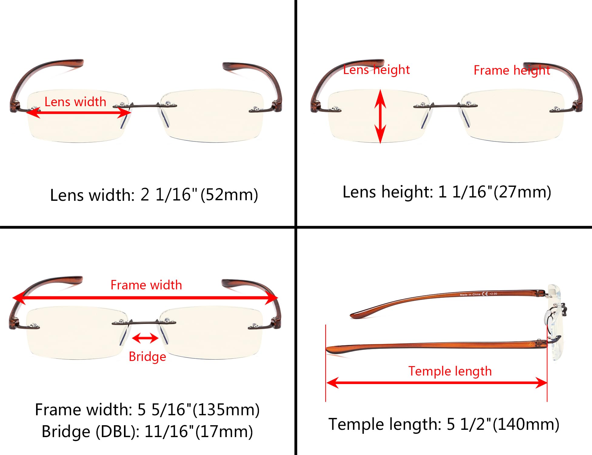 Eyekepper 8 Pack Blue Light Blocking Glasses - Anti Eye Strain, UV Protection, Rimless Computer & Reading Glasses +1.75 for Men & Women - Perfect for Office Work, Gaming, and Screen Time