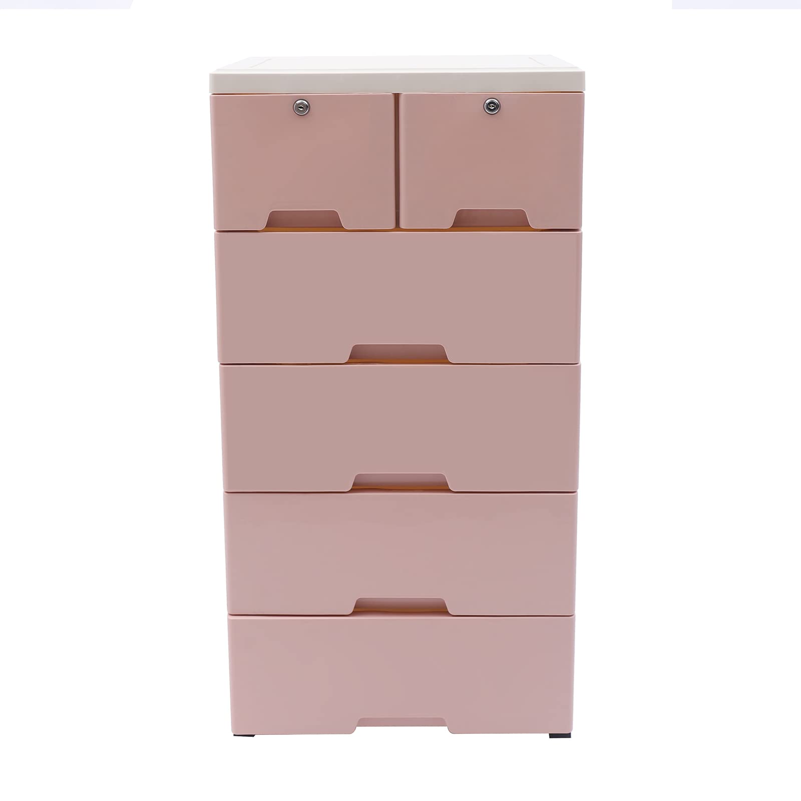 6-Drawer Plastic Dresser Storage Tower - Pink Closet Organizer for Bedroom, Closet, Hallway & Entryway | Space-Saving Storage Solution for Clothes, Toys & Home Organization