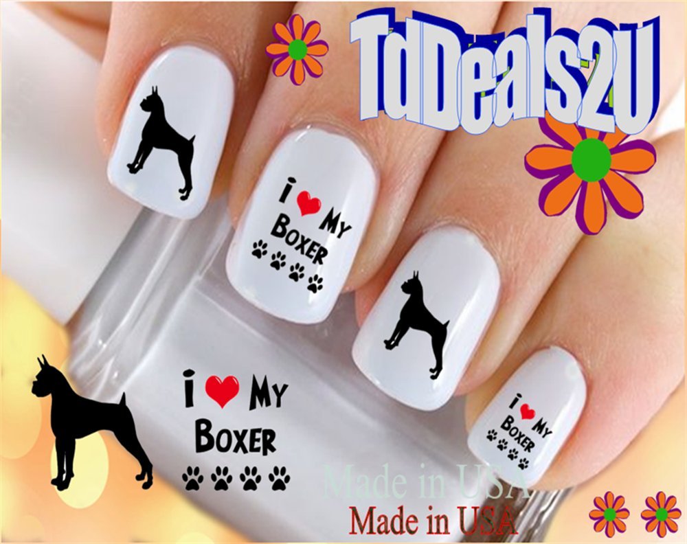 Boxer Dog Breed WaterSlide Nail Decals - Premium DIY Nail Art Transfers for Salon-Quality Manicures | Perfect for Pet Lovers, Dog Show Enthusiasts & Nail Art Professionals