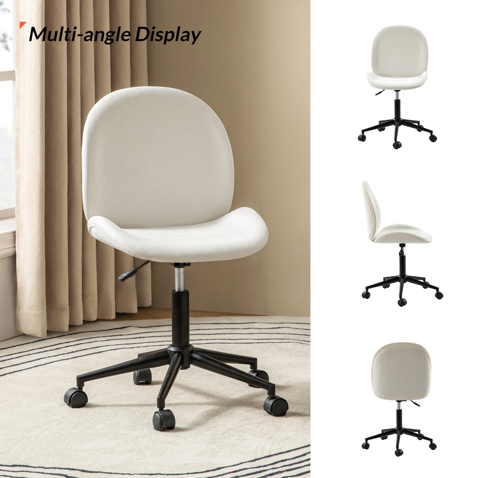 Isabel 360 Degree Swivel Office Chair with Lumbar Support - Ergonomic Mesh Computer Desk Chair for Home & Office Workspace - Adjustable Height Rolling Task Chair for Long Hours Sitting