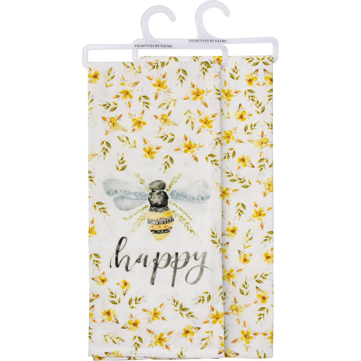 Primitives by Kathy Bee Themed Decorative Kitchen Towel Set - Colorful Farmhouse Style Cotton Dish Towels for Drying Dishes, Cleaning, and Rustic Kitchen Decor