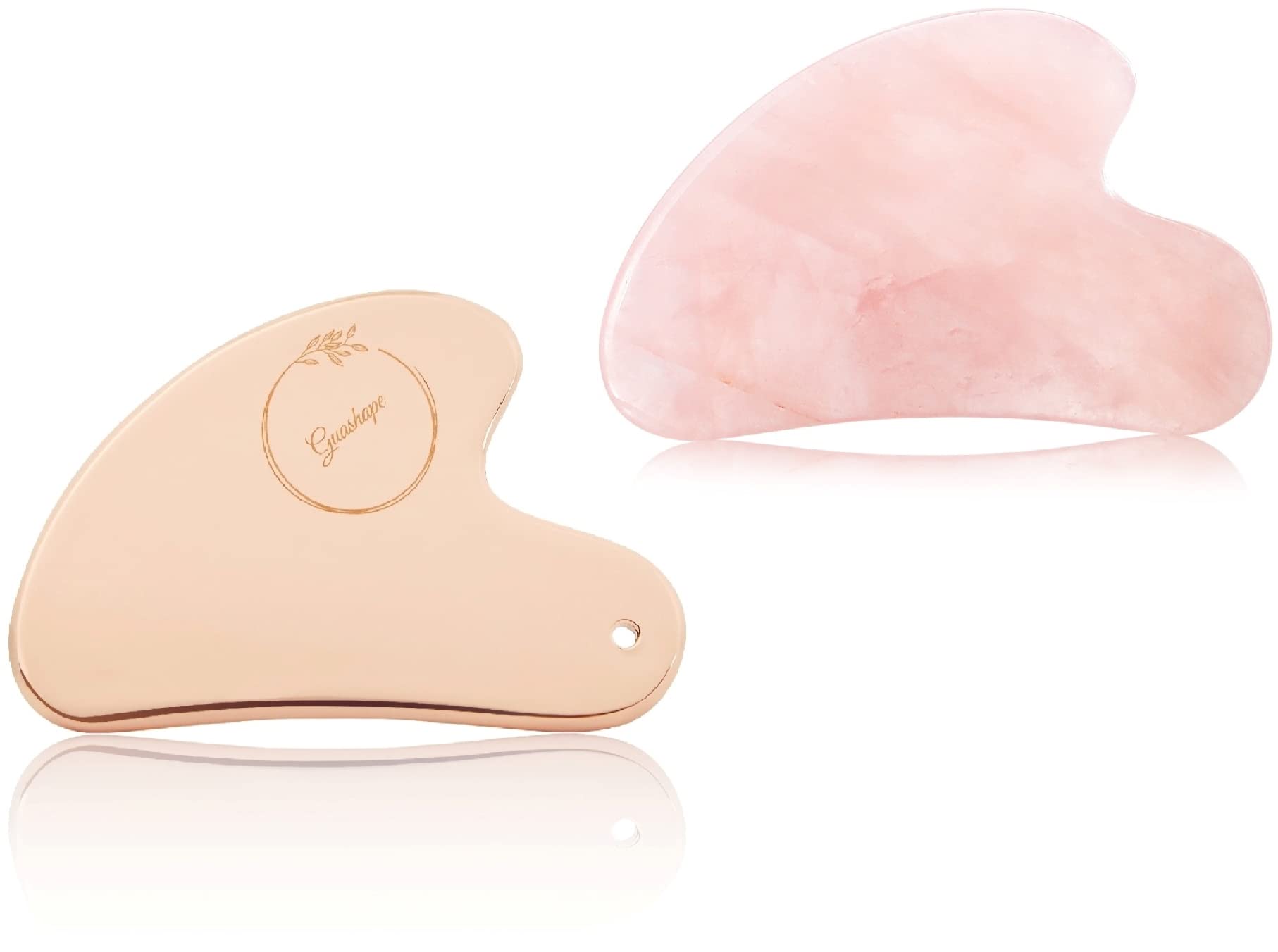 Premium Gua Sha Facial Tools Set - Stainless Steel (Rose Gold) & Rose Quartz Stone for Skin Care, Lymphatic Drainage & Anti-Aging - Perfect for Home Spa, Self-Care Routine & Gift Giving