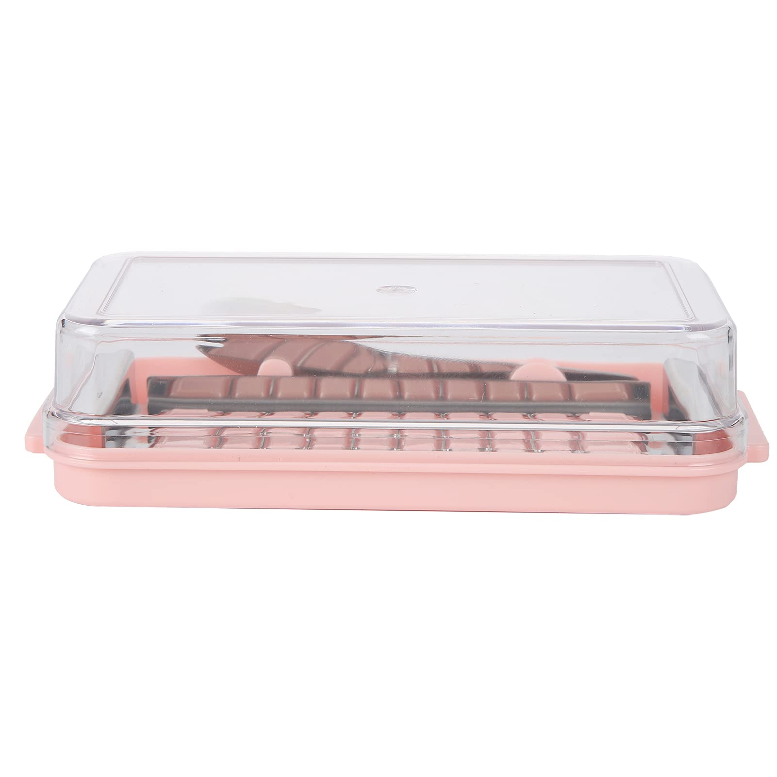 Stainless Steel Butter Keeper with Built-in Cutter - Airtight Cheese Storage Container with Clear Lid for Kitchen & Refrigerator (Pink) | Perfect for Fresh Butter Preservation, Cheese Serving & Food Prep