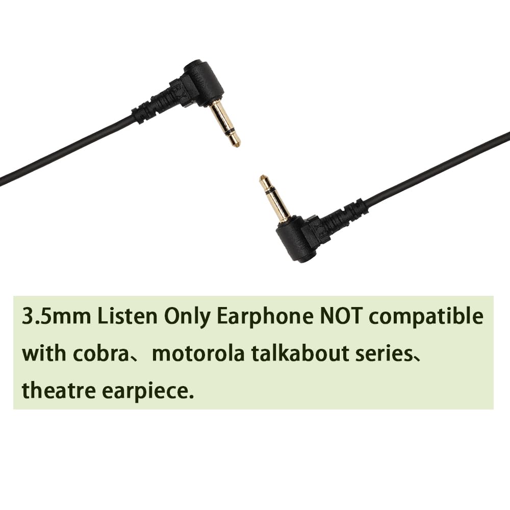 BVMAG 3.5mm Surveillance Earpiece - 6 Pack Acoustic Tube Headset for Walkie Talkie & Two-Way Radios - Clear Audio for Law Enforcement, Security Guards & Event Staff - Discreet Communication Solution