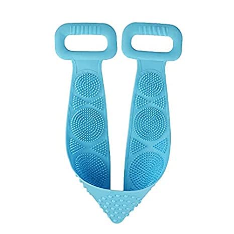 Hriman Silicone Back Scrubber - Double Sided Exfoliating Bath Belt for Men & Women - Body Wash Brush with Massage Bristles - Dead Skin Remover & Body Cleanser - Perfect for Shower, Spa & Home Bathing
