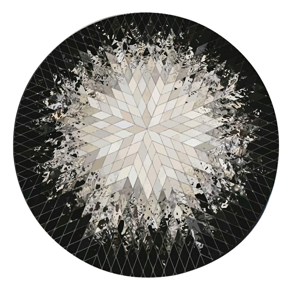 Non-Slip Round Floor Mat - Washable Sitting Pad for Office Chair, Yoga, Meditation | Home Decor Rug for Bedroom, Living Room, Nursery