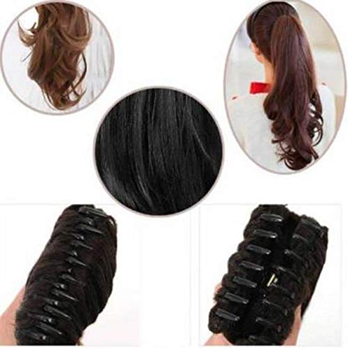 Views Synthetic Hair Extensions & Wigs - Clip-In Ponytail for Instant Volume (Black) | Perfect for Cosplay, Parties & Daily Styling