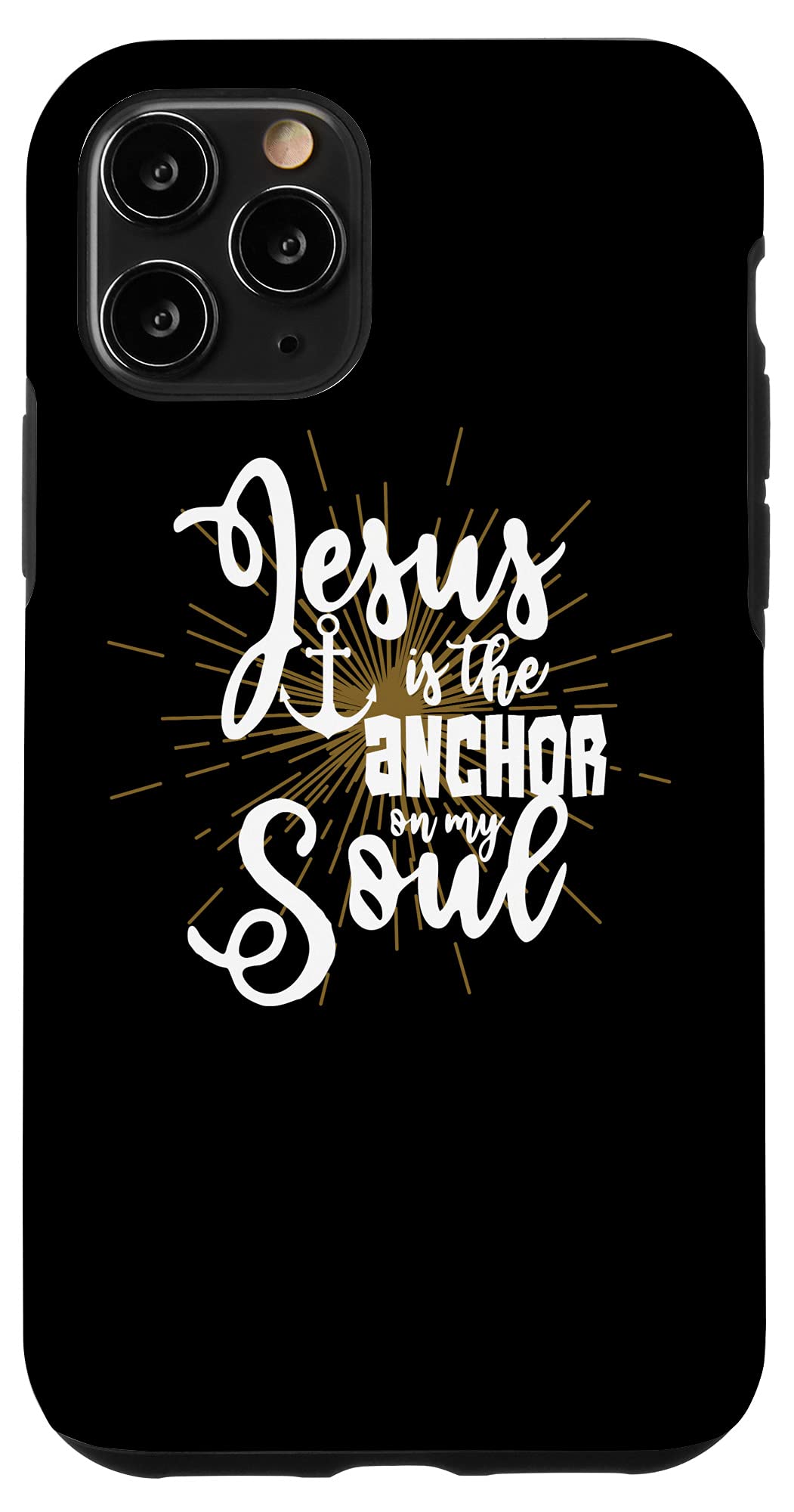 iPhone 11 Pro Christian Phone Case - Bible Verse 'Jesus is the Anchor of My Soul' Religious Protective Cover for Prayer & Daily Use