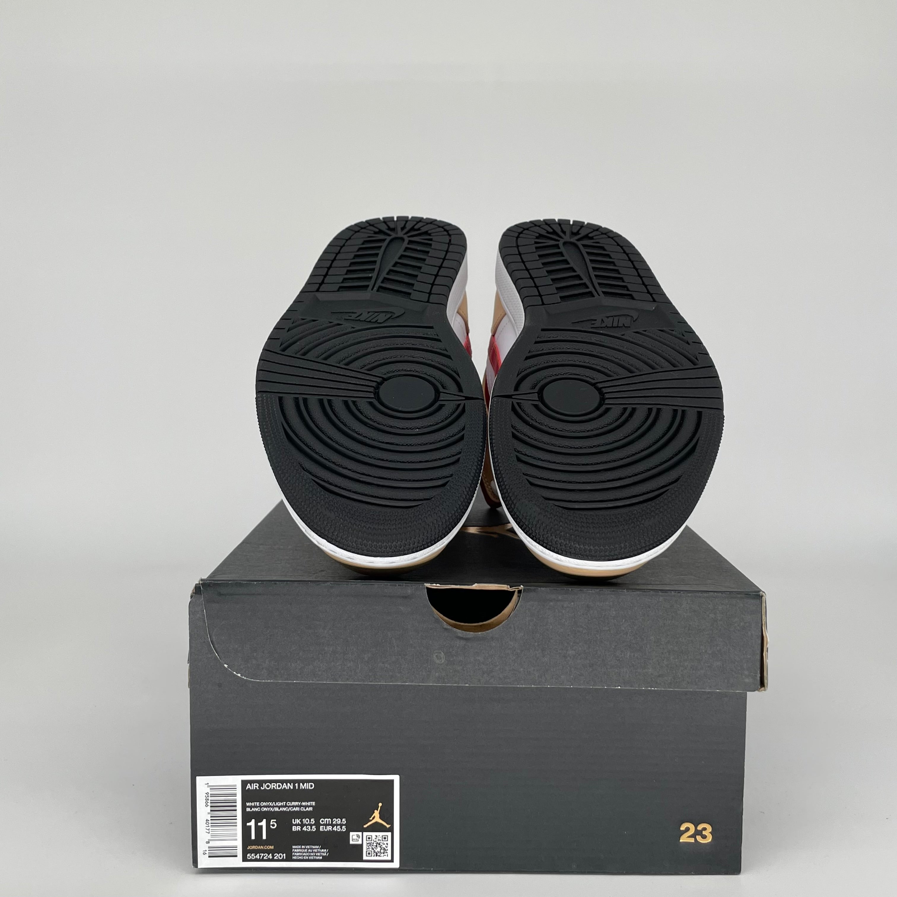 AIR JORDAN 1 MID Light Curry Cardinal Men's Basketball Shoes Size 11.5 | Style Code 554724-201 | Perfect for Streetwear & Sneaker Collectors