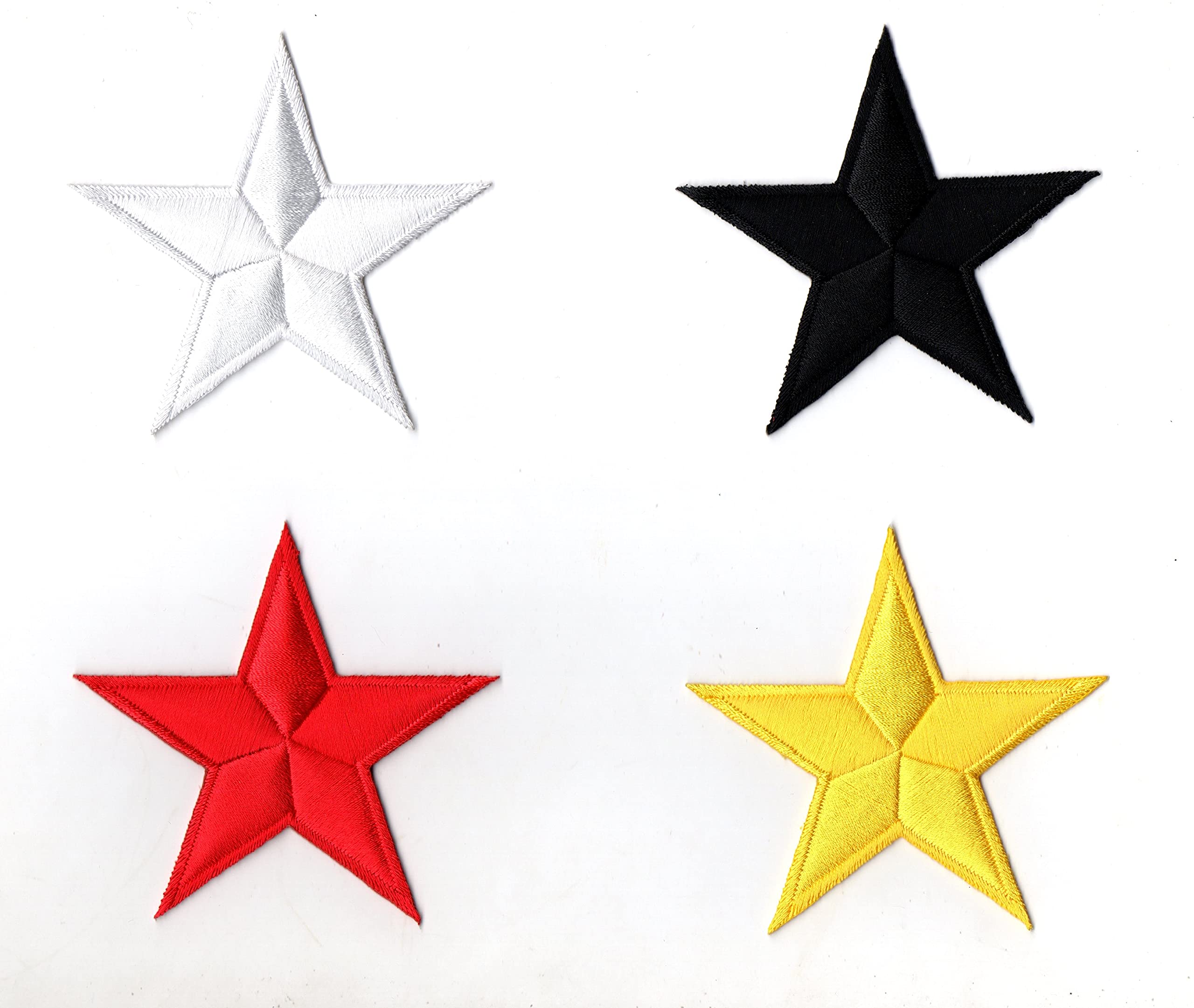 Yellow Star Iron-On Embroidered Patch (3.20x3.50 Inch) for Hats, Shirts, Jackets, Backpacks & Jeans - Perfect for DIY Clothing Customization & Fashion Accessories