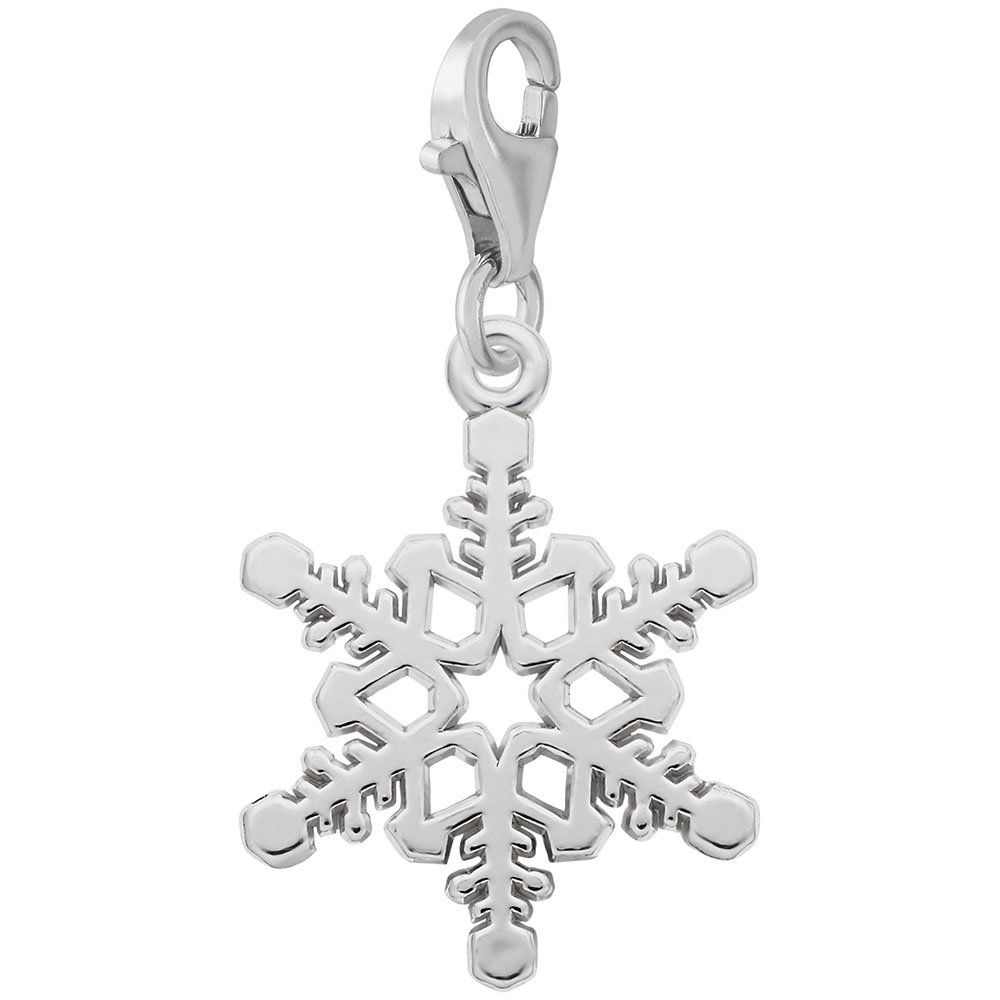 Snowflake Charm Pendant with Lobster Claw Clasp - Sterling Silver Jewelry for Bracelets & Necklaces - Perfect for Christmas Gifts, Winter Fashion & DIY Craft Projects