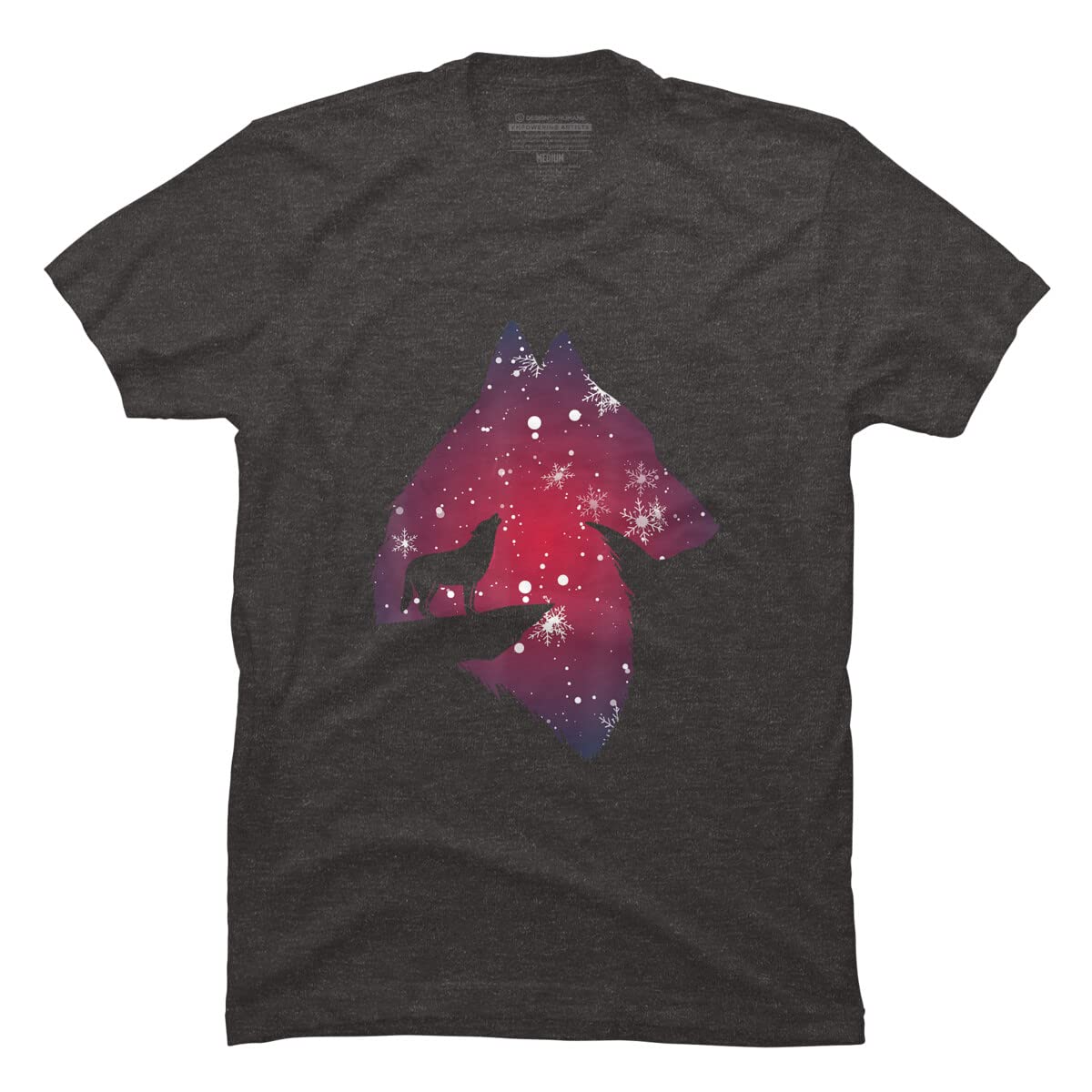 Funny Christmas Wolf with Snowfall Graphic T-Shirt for Men, Women, Kids - Holiday Family Matching Outfits by NekoShop | Perfect for Christmas Parties, Family Photos & Winter Festivities