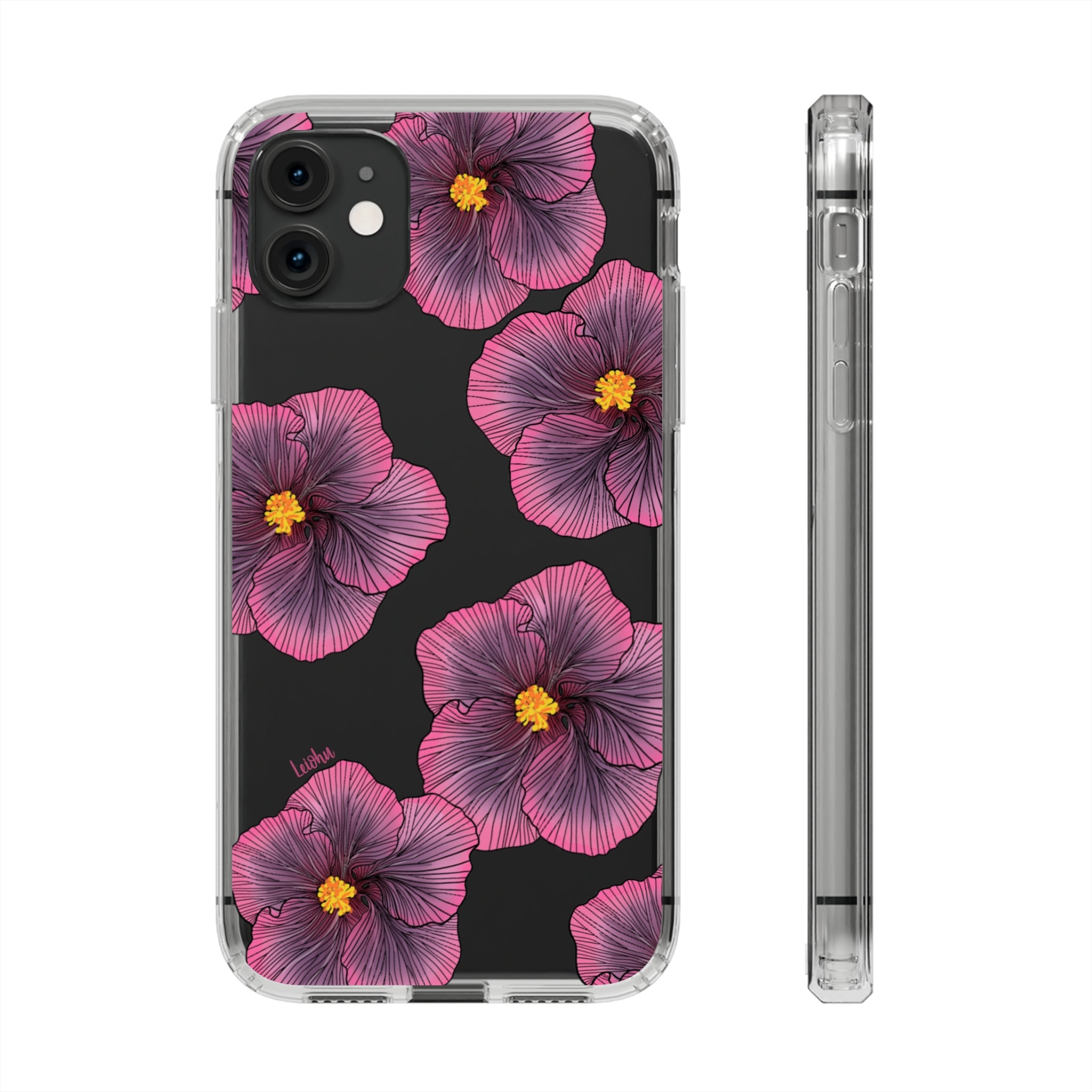 Sunset Hibiscus Clear Phone Case - Durable Protective Cover for iPhone & Samsung | Perfect for Everyday Use, Travel & Outdoor Activities