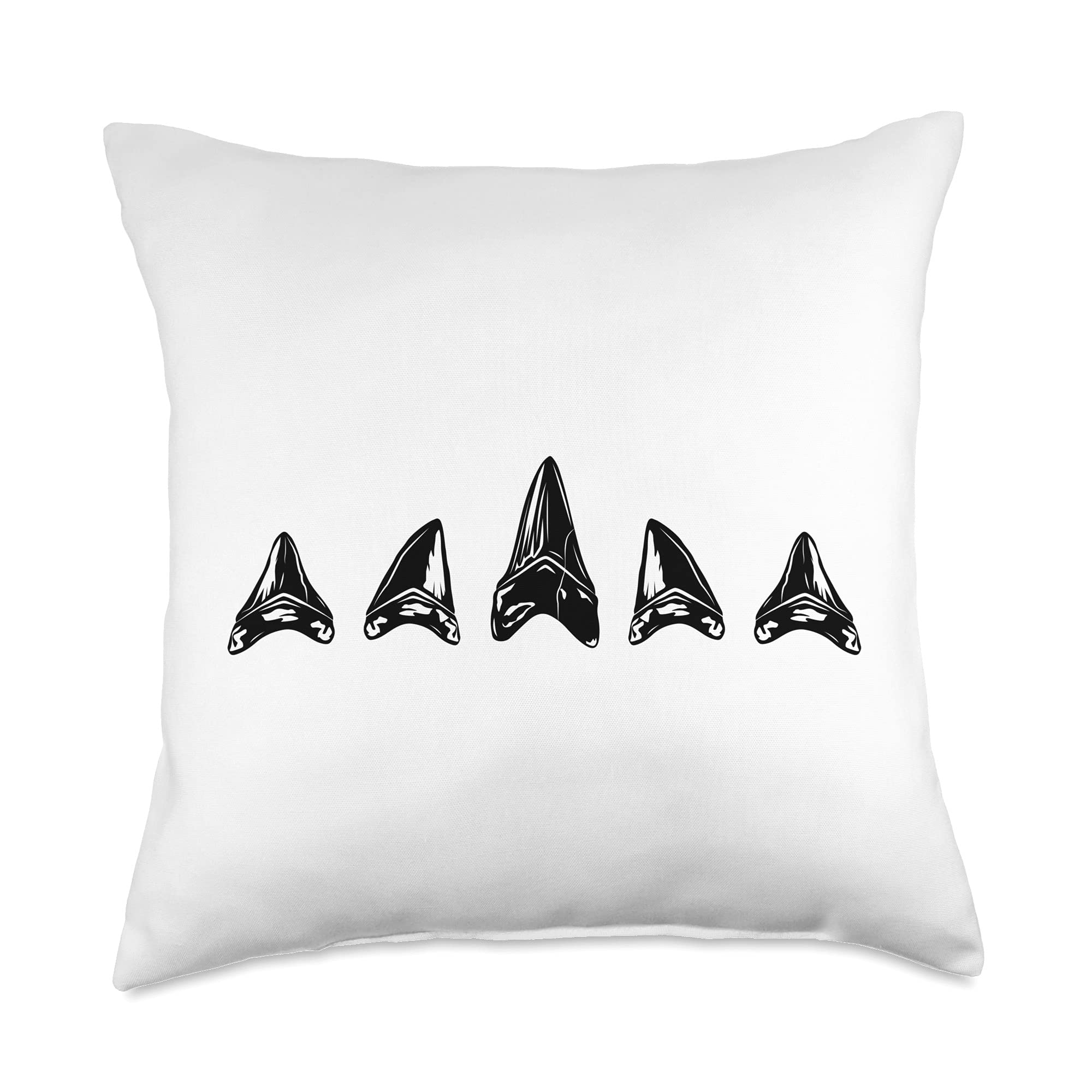 Funny Shark Teeth Fossil Collector Gift for Men & Women - 18x18 Inch Multicolor Throw Pillow - Perfect for Home Decor, Hunting Cabin, or Unique Gift Idea