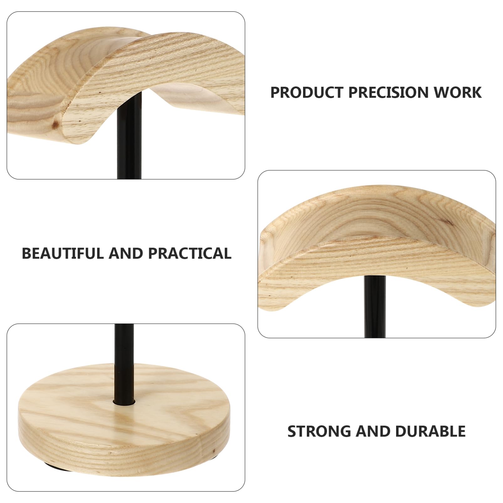CAXUSD Universal Wooden Headset Hanger Holder - Gaming Headphone Stand for Desk, Computer, Home & Office Organization - Perfect for Gamers, Streamers & Remote Workers