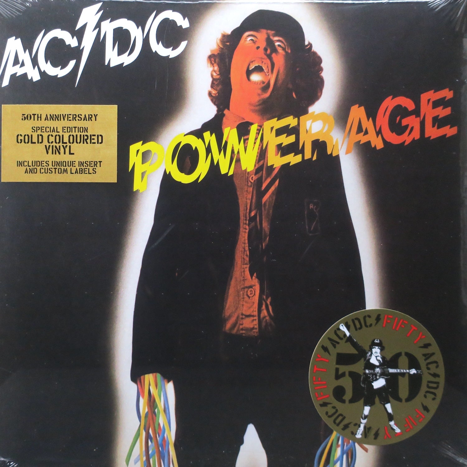 AC/DC 'Powerage' 40th Anniversary Limited Edition Gold Vinyl LP - Classic Rock Collectible for Music Lovers & Vinyl Enthusiasts - Perfect for Home Listening, Gifts & Display