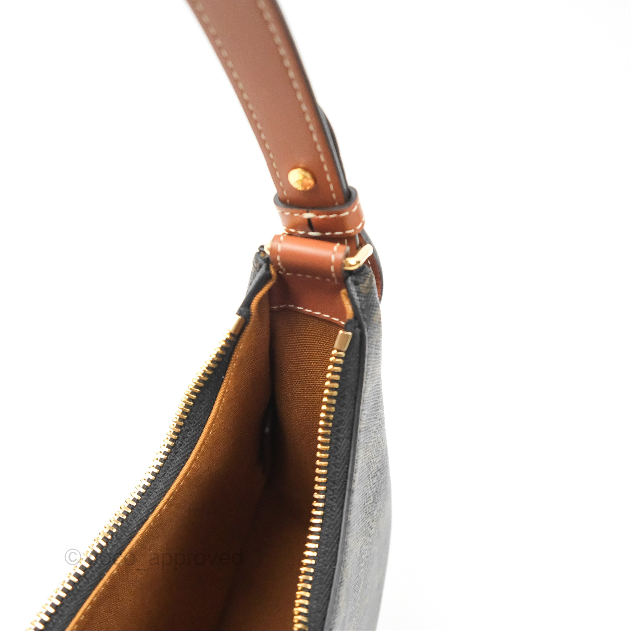 Celine Ava Bag in Triomphe Canvas & Calfskin Leather - Tan Crossbody Shoulder Bag for Women | Perfect for Work, Travel & Everyday Use