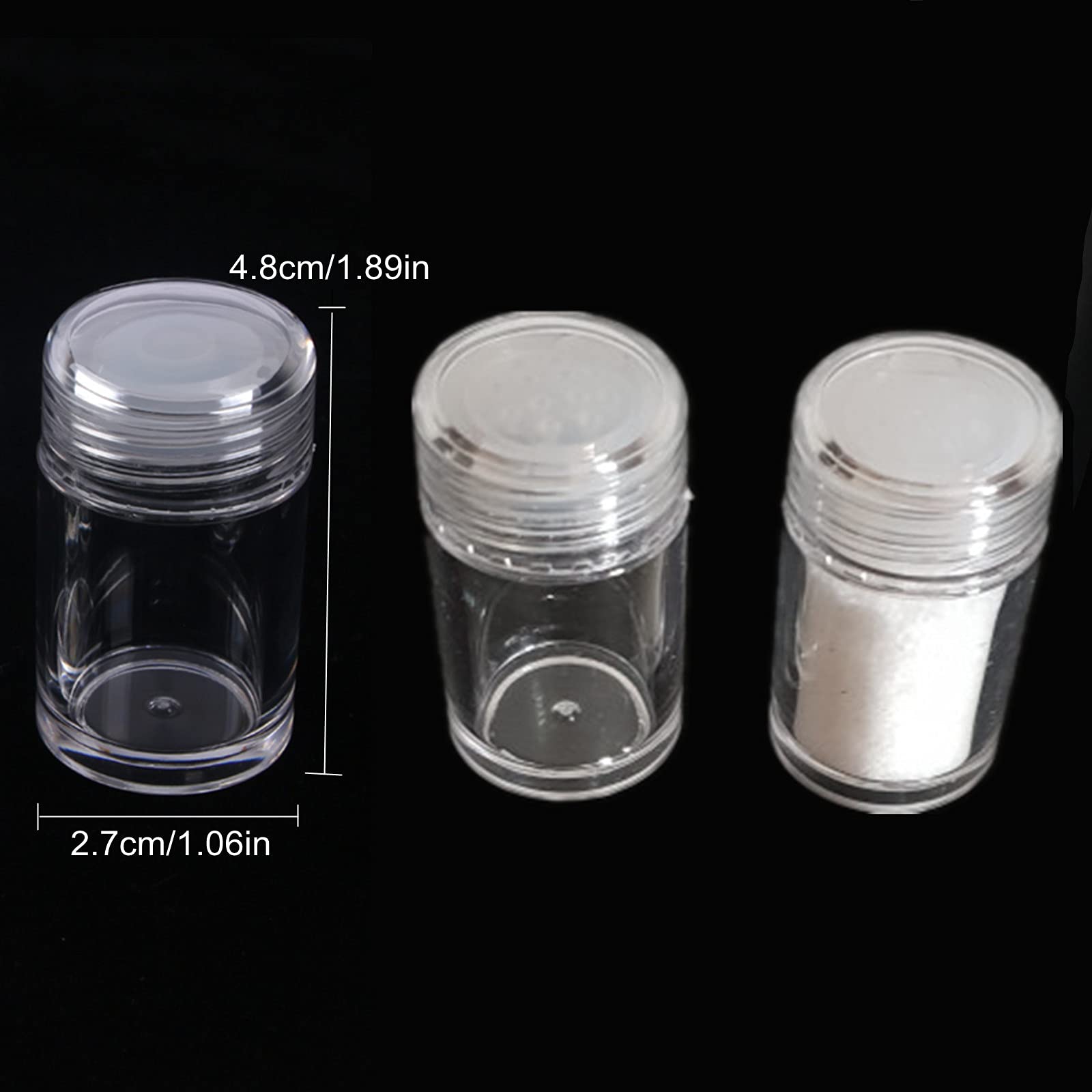 6-Pack 10ml Clear Empty Cosmetic Powder Jars - Refillable Travel Containers for Loose Powder, Glitter & Eyeshadow | Perfect for Makeup Artists & Travelers