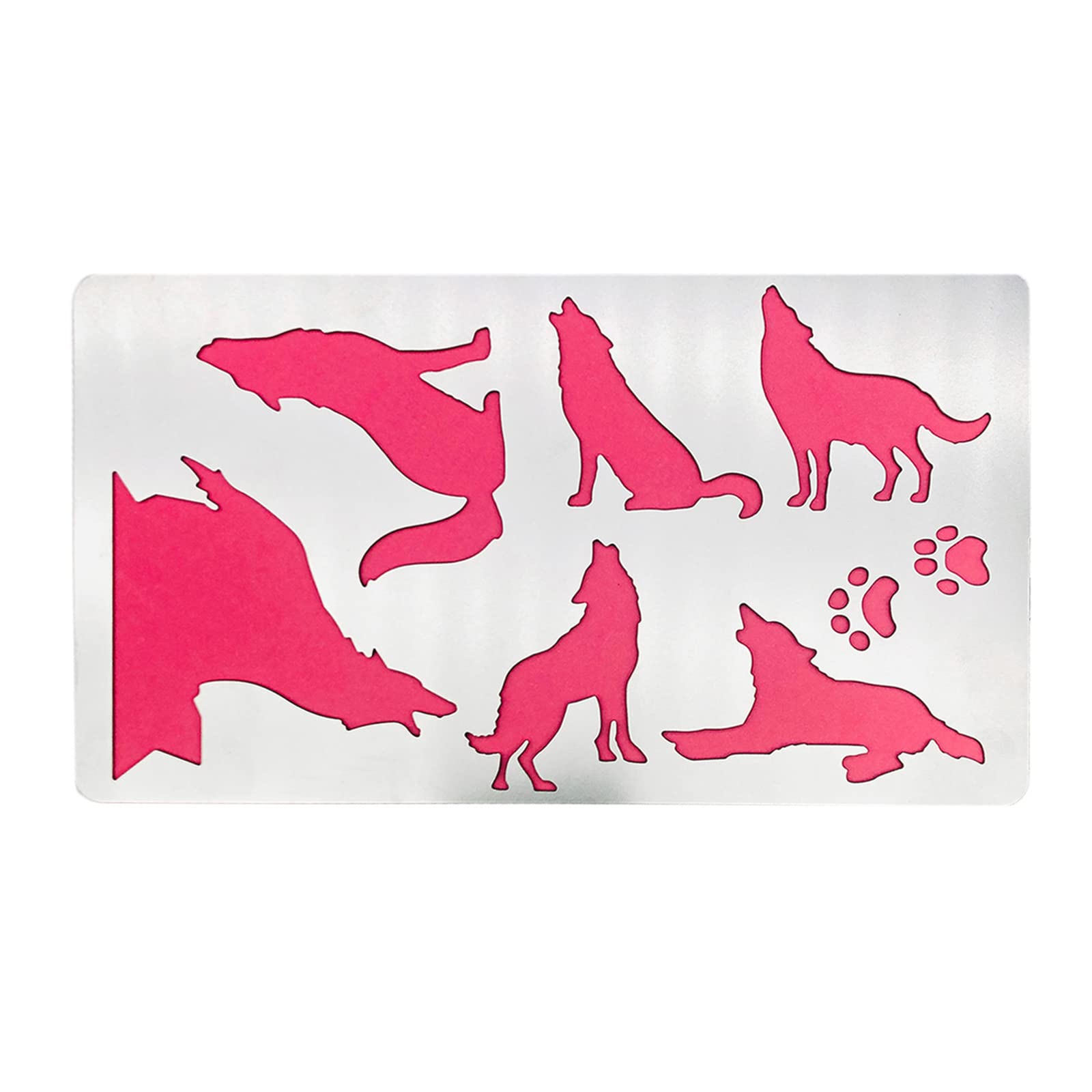 Wolf Pattern Stainless Steel Stencils for Wood Burning, Painting, Carving & Pyrography - Reusable Metal Journal Stencils for DIY Crafts, Home Decor & Woodworking Projects (Perfect for Wall Art, Sign Making & Engraving)