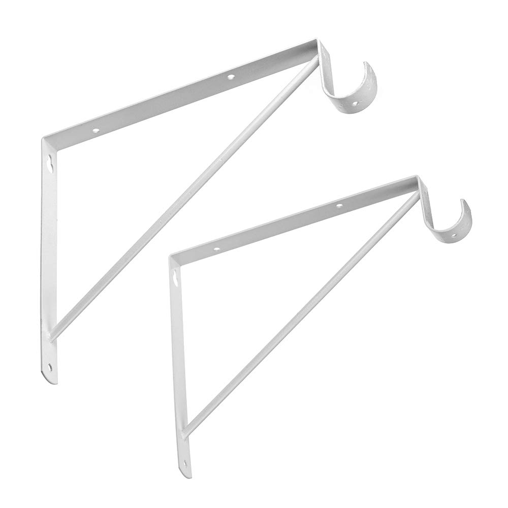 4 Pcs Shelf and Rod Brackets - Heavy Duty Wall Mounted Shelf Supports for Closet & Storage, White (SRB300) - Perfect for Organizing Clothes, Towels & Home Decor