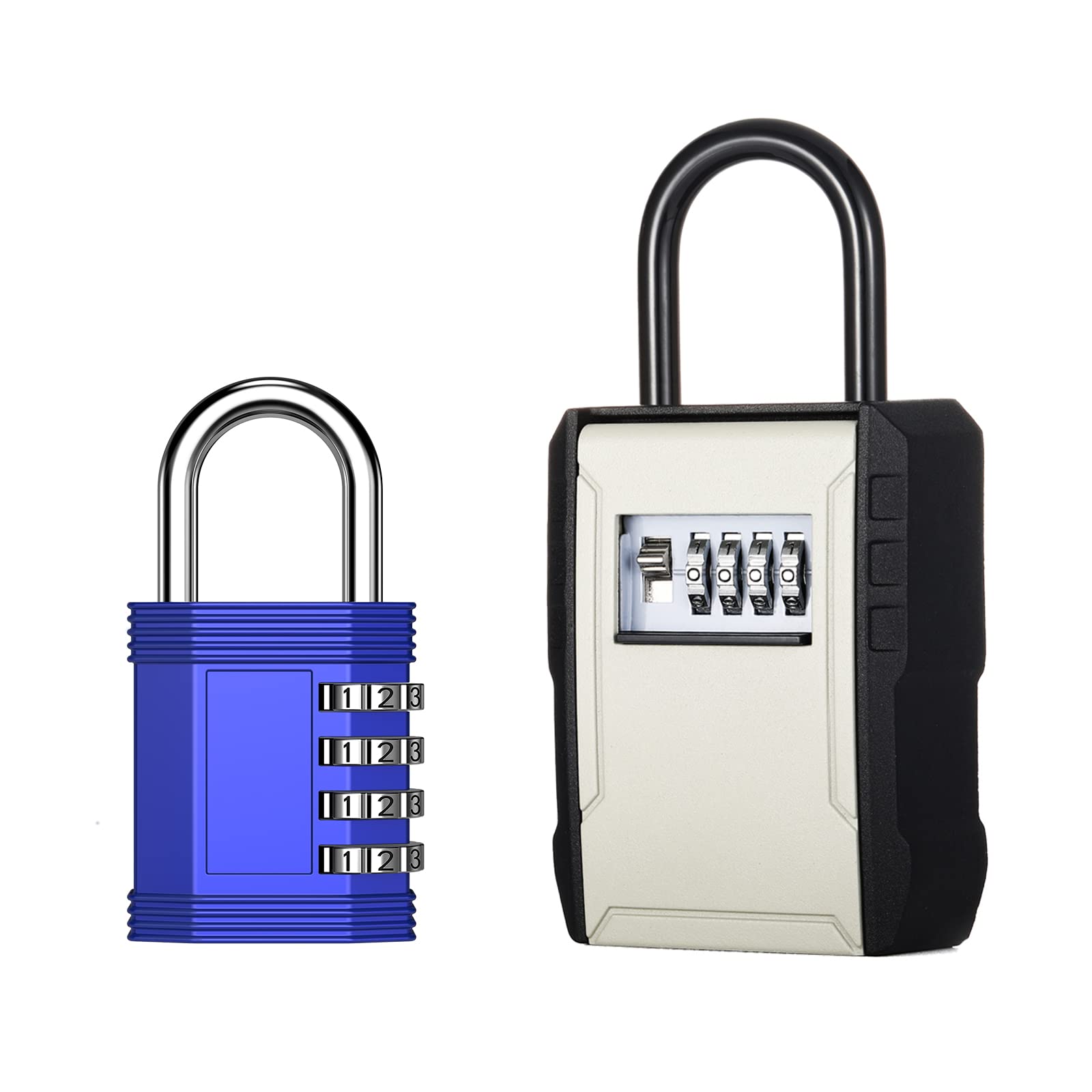 4-Digit Combination Locker Lock - Heavy Duty Outdoor Padlock for Gym, School, Gates & Doors - Secure Key Lock Box for Outside Use - Wall Mount or Door Knob Hanging - Perfect for Home Security, Storage Units & Pool Lockers