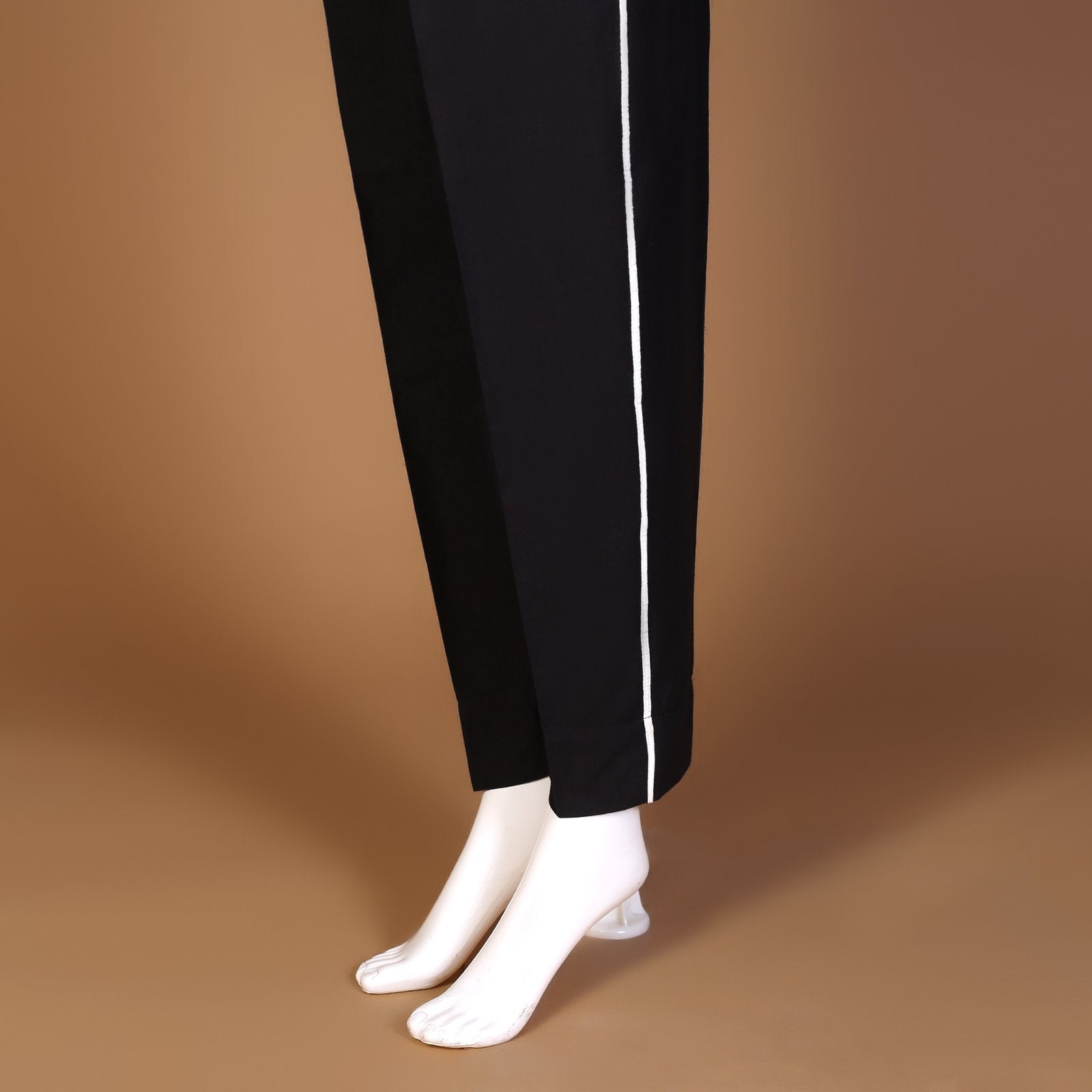 Polkadot Straight Capri Pants for Women - Black with White Detailing - Comfortable & Stylish Summer Casual Wear for Outings & Office