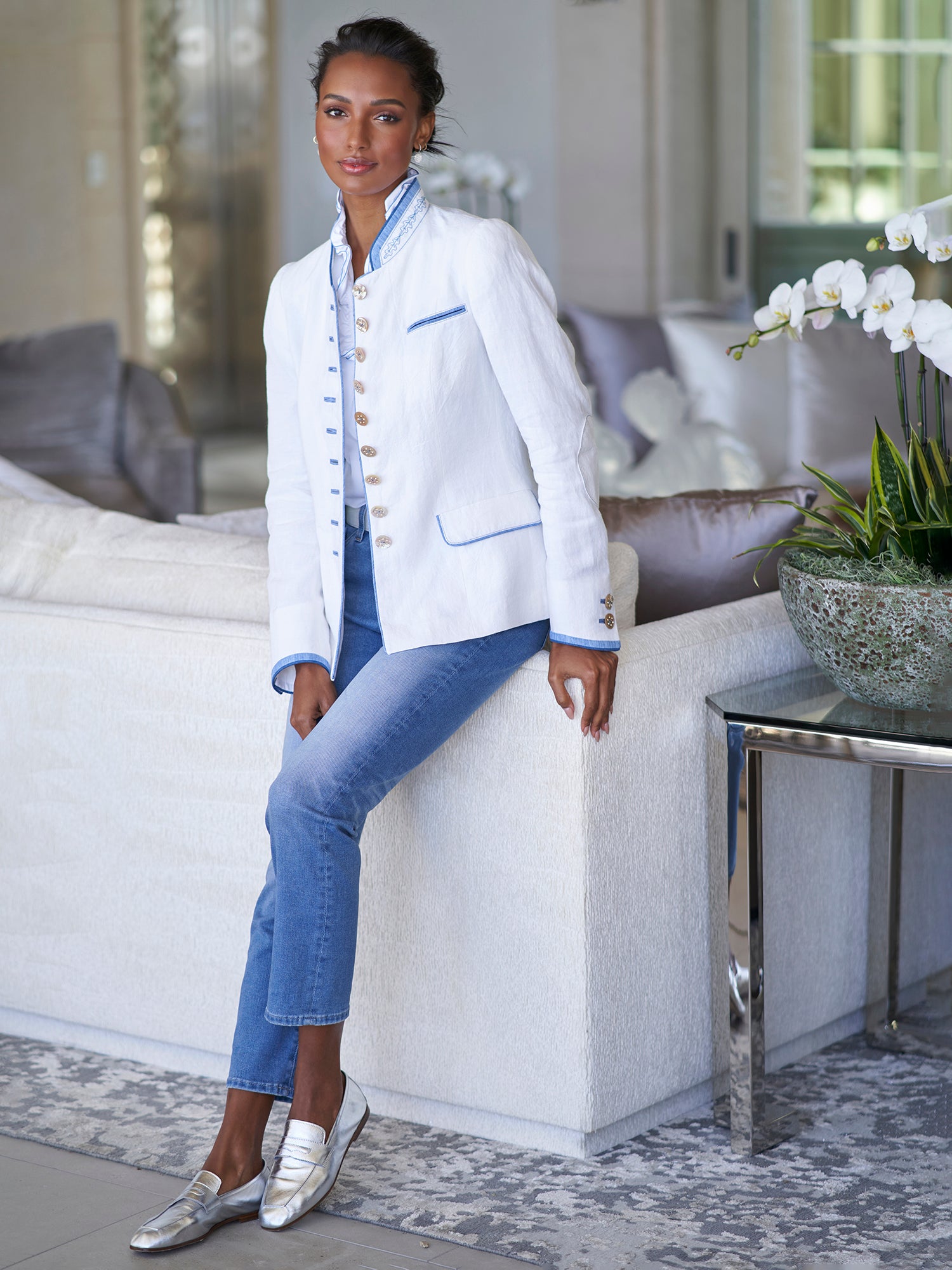 Premium Alt Aussee Linen Jacket for Women - Lightweight Summer Blazer for Office, Travel & Casual Wear