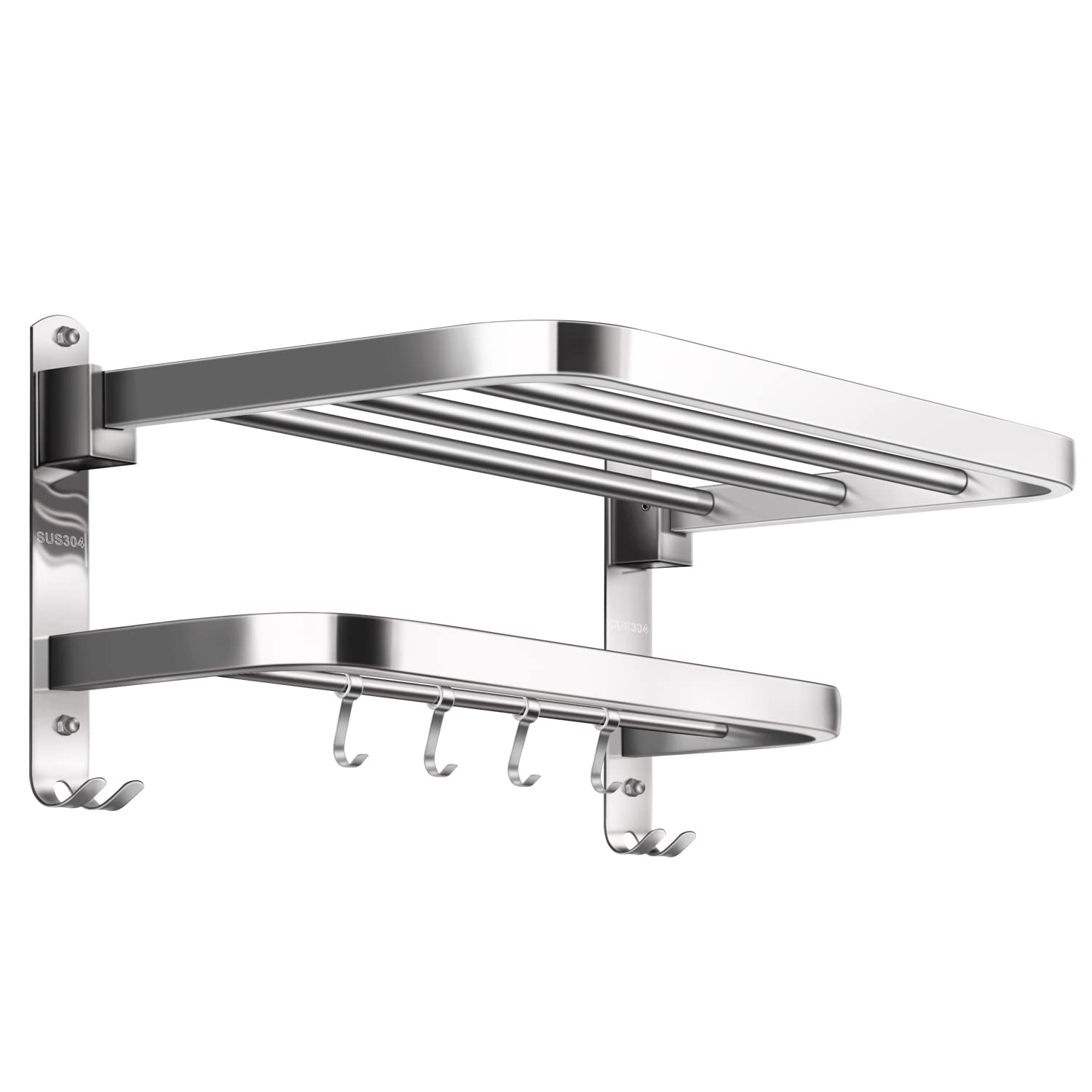 Stainless Steel Double Bar Towel Rack Holder - 16