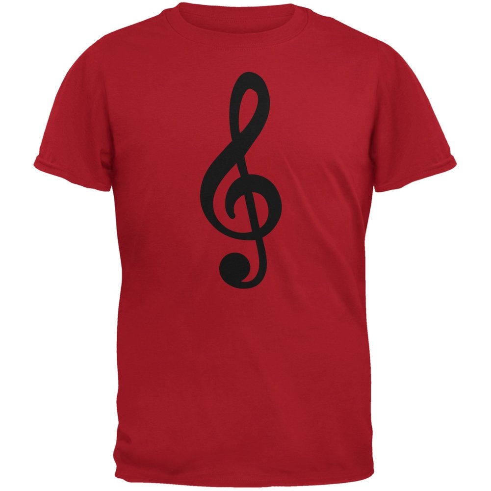Treble Clef Red Adult T-Shirt - Music Lovers Graphic Tee for Men & Women - Perfect for Concerts, Music Festivals & Casual Wear