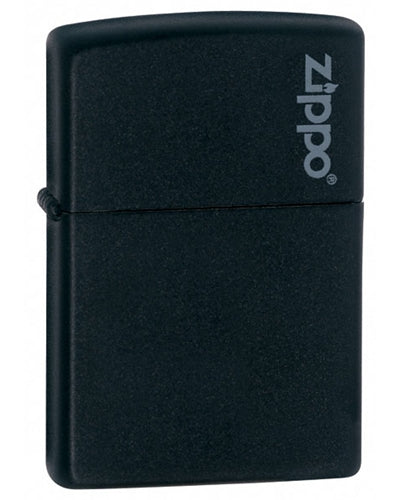 Zippo Black Matte Windproof Lighter with Classic Logo - Perfect for Outdoor Adventures, Camping & Everyday Carry