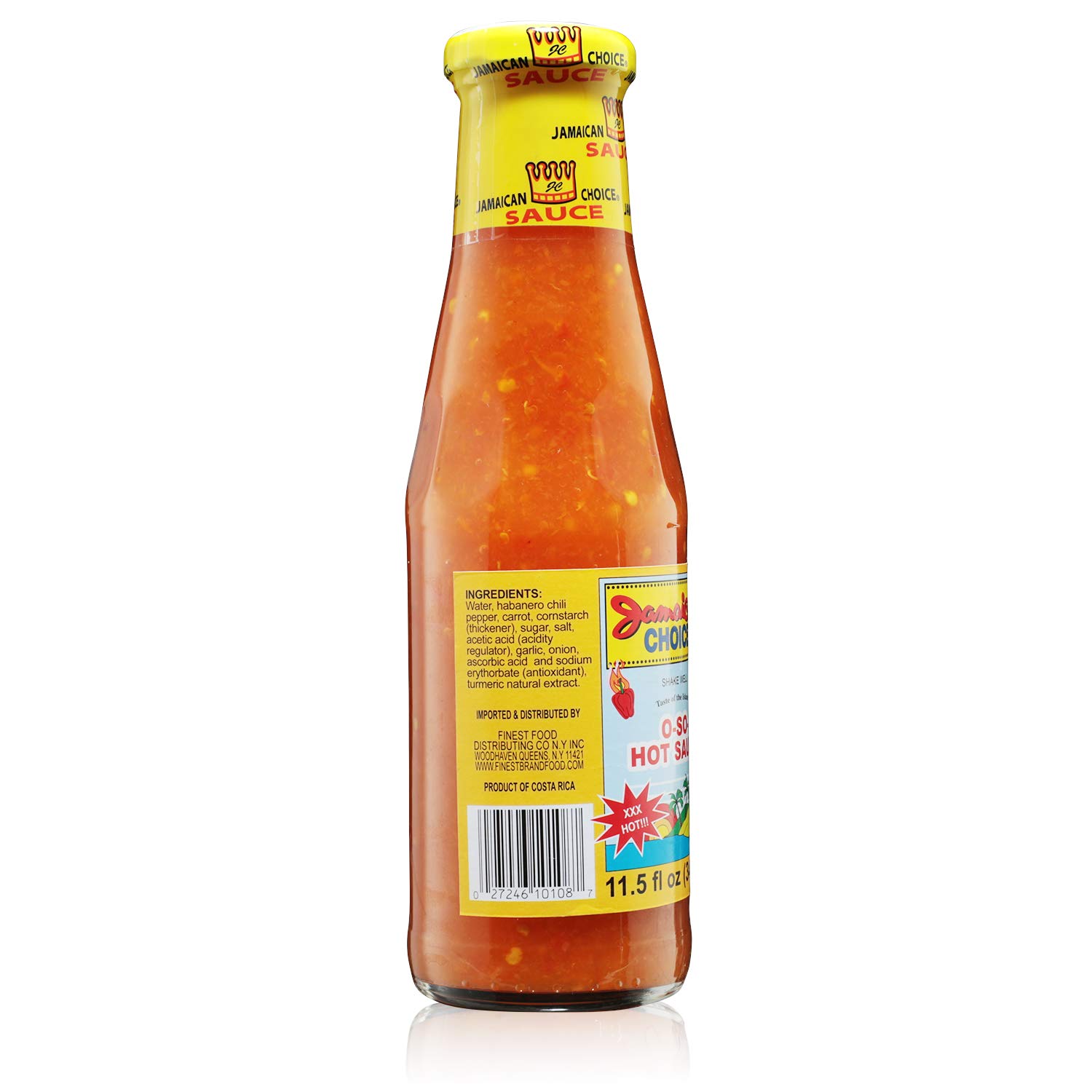 Jamaican Choice O-SO-Hot Pepper Sauce - 11.5oz Bottle | Authentic Caribbean Hot Sauce for Cooking, Grilling & Seasoning | Perfect for Jerk Chicken, Tacos & BBQ
