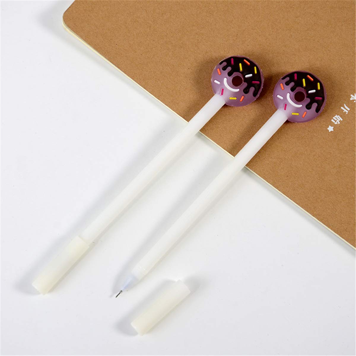 Original Fashion Designed Gel Pens - Cute Cartoon Doughnut-Shaped Ballpoint Pens, Creative Stationery & Office Supplies (6-Pack) for School, Work & Gift Giving
