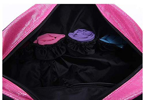 WENDYWU Girls & Women Ballet Dance Duffel Bag - Gym Sports Travel Shoulder Crossbody Carry On Bag for Dance Class, Workout & Travel