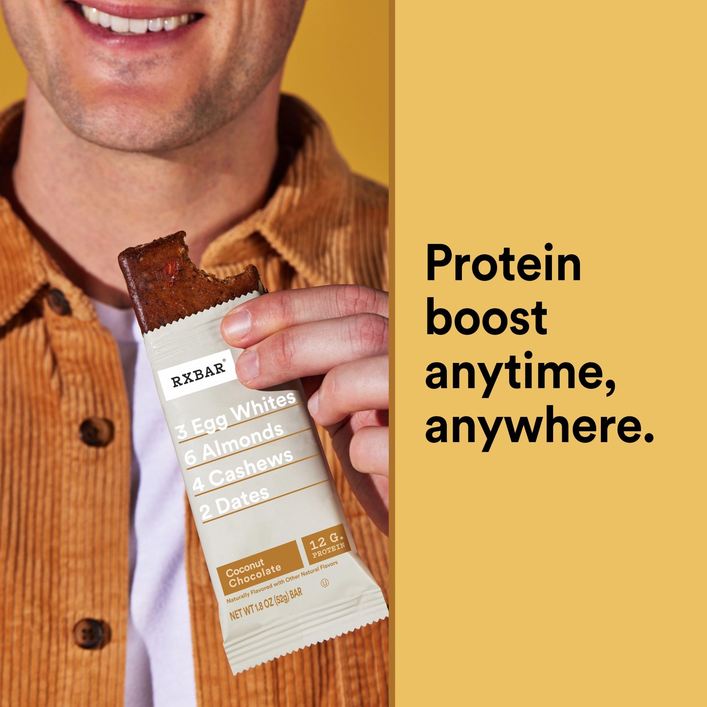 RXBAR Protein Bars - Coconut Chocolate Flavor, 22oz Box (12 Bars) | High Protein Snack for Workout Recovery, Healthy On-the-Go Breakfast & Travel Snacks