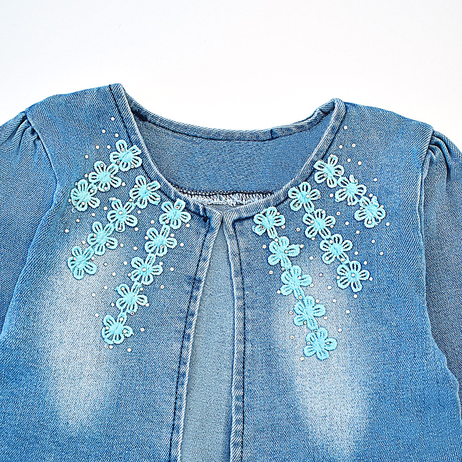 3-Piece Baby Girls Spring & Fall Outfit Set - Long Sleeve T-Shirt, Denim Jacket & Jeans | Cute Toddler Clothes for Playdates & Family Photos