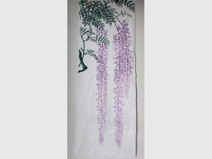 Chikusen Wisteria Design Tenugui Cloth - Japanese Cotton Hand Towel for Kitchen, Bath & Home Decor | Perfect for Gift, Wall Art & Traditional Craft Lovers