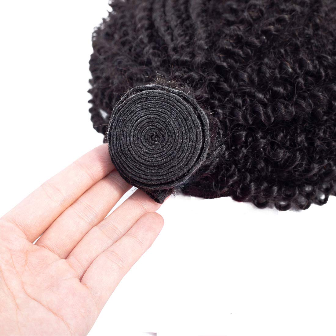 BLY 7A Mongolian Afro Kinky Curly Boho Human Hair Extensions - 3 Bundles Unprocessed Weft for African American Women (20/22/24 Inch) | Natural Black Color | Perfect for Protective Styles, Box Braids & Boho Chic Looks