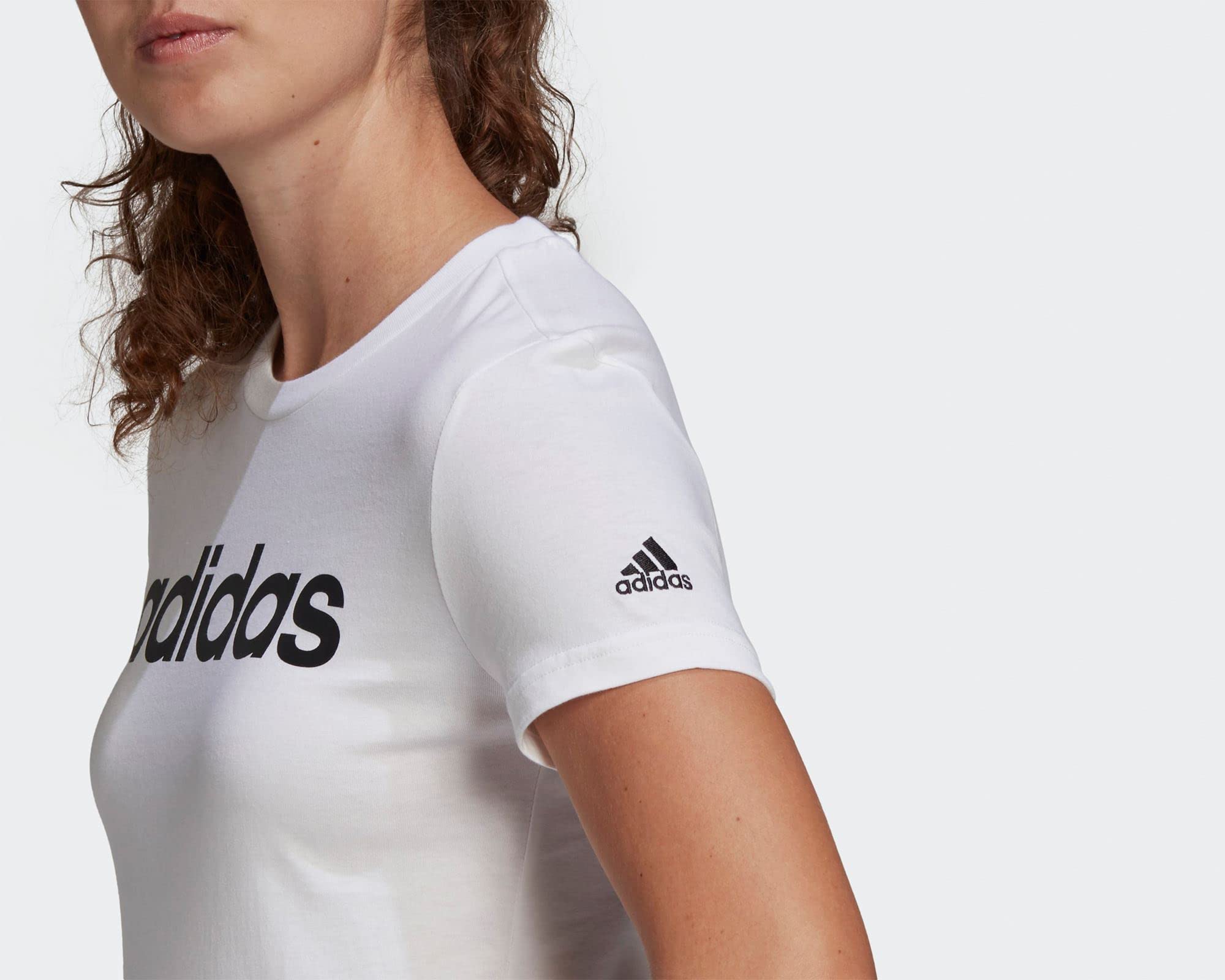 Adidas Women's Essentials Linear Logo Athletic Shorts - Comfortable Workout & Lounge Shorts for Running, Yoga, Gym and Casual Wear