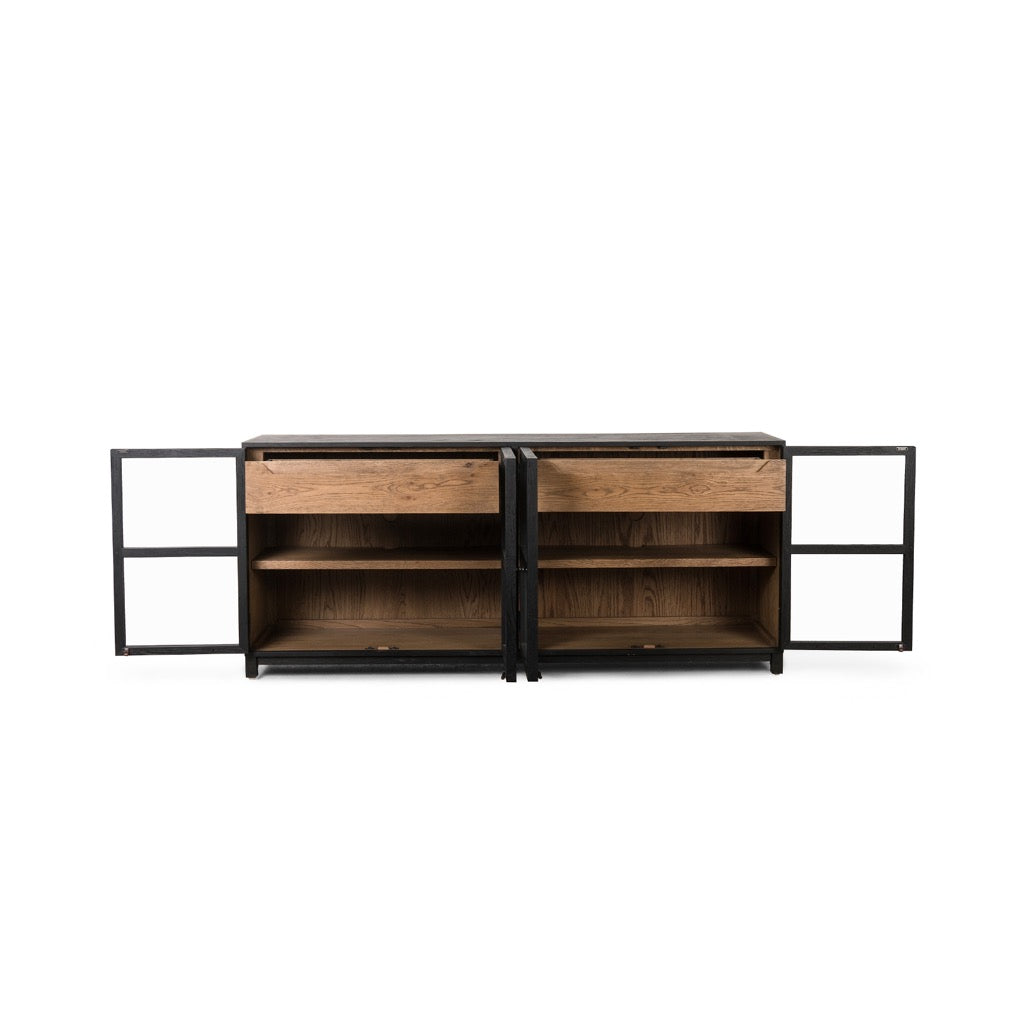 Millie Large Sideboard - Matte Black Finish - Modern Buffet Cabinet for Dining Room & Living Room Storage