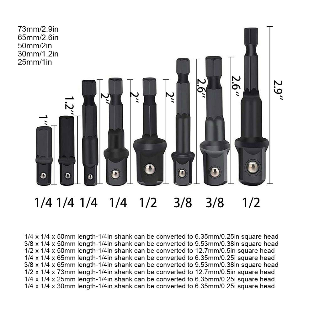 Hex Drill Bits Set - High Abrasion Resistance Alloy Steel Drill Bit Bar for Metal, Wood & Plastic - Perfect for Garage, Home & DIY Projects (Black) - Ideal for Drilling, Construction & Repair Work