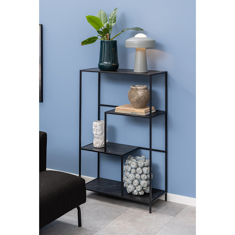 INFINITY 5-Tier Heavy Duty Metal Shelving Unit - 72x114cm (28x45 Inches) Black - Sturdy Storage Rack for Garage, Warehouse, Office & Home Organization