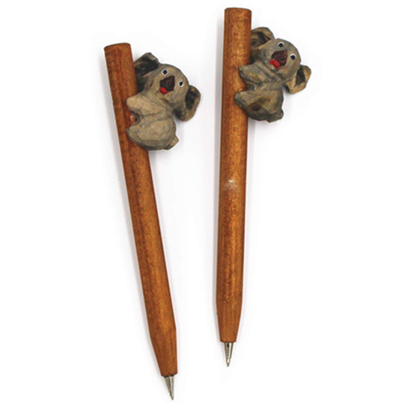 Wood Carving Koala Tree Gel Ink Pens - 2 Pack Ballpoint Pens for Office, School & Student Supplies - Perfect for Note Taking, Journaling & Gift Giving