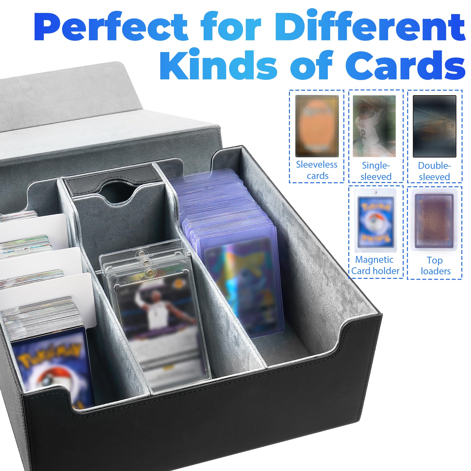 Premium Card Deck Case for Trading Cards - Holds 2300+ MTG Cards, 7 Commander Decks | Durable Storage Box for Toploaders, YuGiOh, Sports & Magic Game Cards | Perfect for Collectors, Tournaments & Game Nights